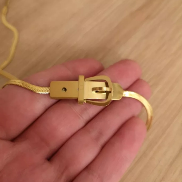 đź’‹FLAT CHAIN NECKLACE w/ BELT BUCKLE CLASP!!! - Picture 7 of 8